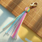 Trendiger Leder Quasten Schlüsselanhänger – Eleganter Tassel Keychain mit Karabinerhaken aus Metall für Taschen & Accessoires
