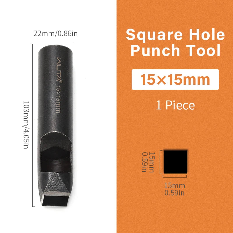 WUTA Basic Rechteck Lederstanzer – Quadratischer & Oblonger Hohlstanzer aus Carbonstahl für Gürtel, Riemen & Uhrenarmbänder