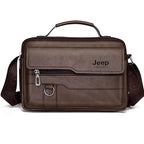 JEEP BULUO Herren Leder Messenger Bag - Multifunktionale Business Schultertasche mit Großer Kapazität 