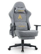 SYMINO Gaming Chair mit Fußstütze – Ergonomischer Racing Bürostuhl aus Vintage PU-Leder, drehbar & höhenverstellbar für Büro & Homeoffice