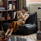 Ledersessel individual más elegante: Kompakter Lounge- &amp; Relaxsessel aus Echtleder für Wohnzimmer, Schlafzimmer &amp; Balkon