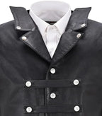 Herren Vintage Lederweste im Punk Style – Ärmellose Single-Breasted Weste mit V-Ausschnitt, Mittelalter- & Streetwear-Look