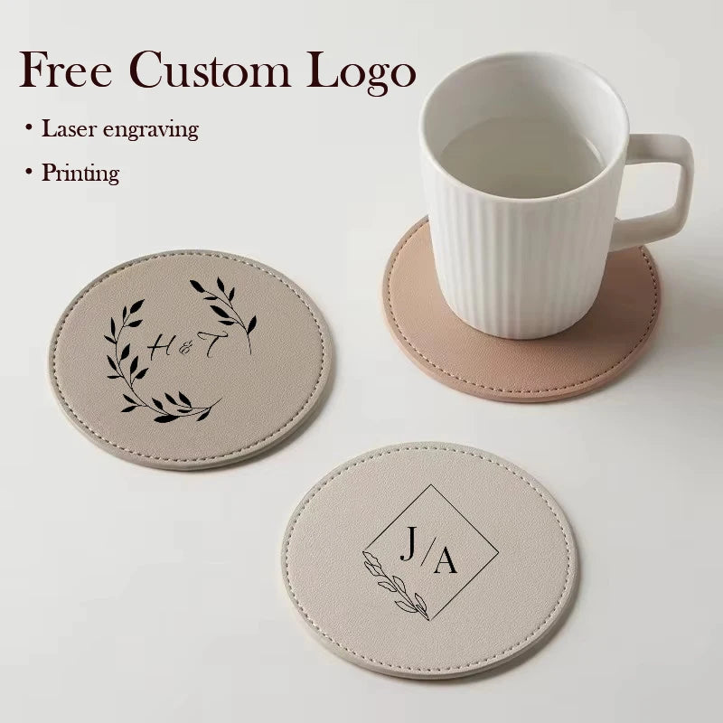 Individueller PU-Leder Untersetzer mit Logo – Achteckiger Kaffee- & Tassenuntersetzer im nordischen Stil | Wasserdicht & modern