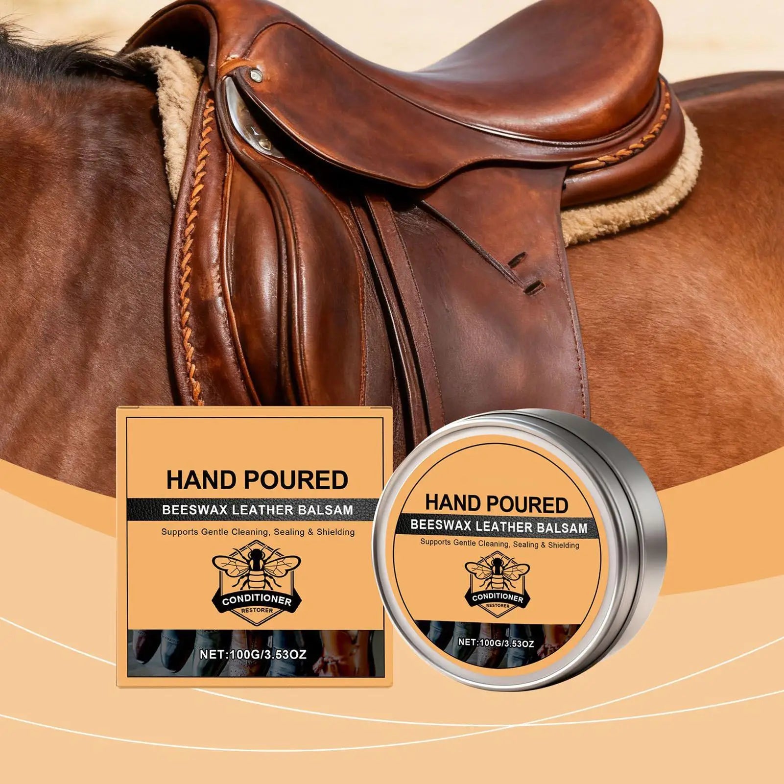 Leder Conditioner mit Bienenwachs – Polier- & Pflegebalsam für Jacken, Stiefel, Schuhe, Sofas & Möbel