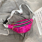 Yogodlns Holografische Fanny Pack – Laser PU-Leder Bauchtasche für Damen, Hologram Waist Bag & Crossbody Hip Bag