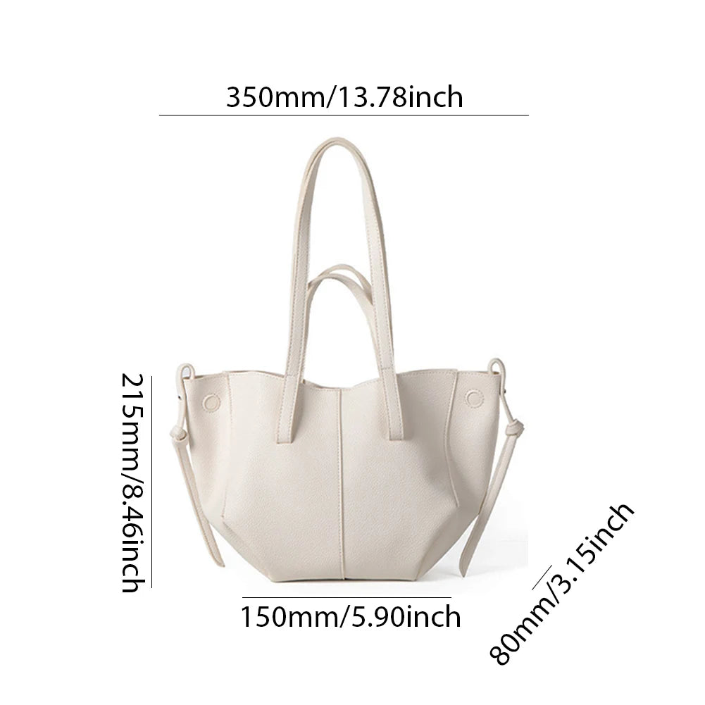 VKTECH Damen PU-Leder Underarm Bag – Große Kapazität Tote Bag mit Matching Clutch, Elegante Schultertasche für Alltag & Pendeln