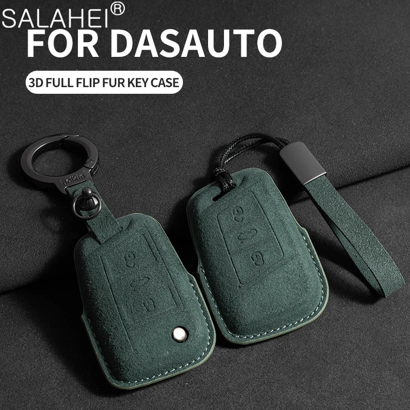 Wildleder Autoschlüssel Hülle für VW, Skoda & SEAT – Premium Key Case Cover für Passat B8, Tiguan MK2, Golf 8, Octavia A7/A8 & Leon MK4