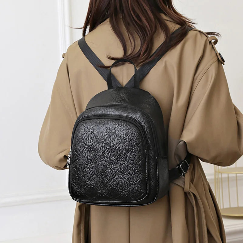 Mochila de cuero de PU unisex de estilo coreano - Mochila Trendiger Softback con gran estatura para todas las etiquetas, escuelas y viajes