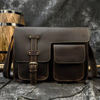 Newsbirds Vintage Herren Leder-Aktentasche – Crazy Horse Laptop Messenger Bag para oficina y oficina 