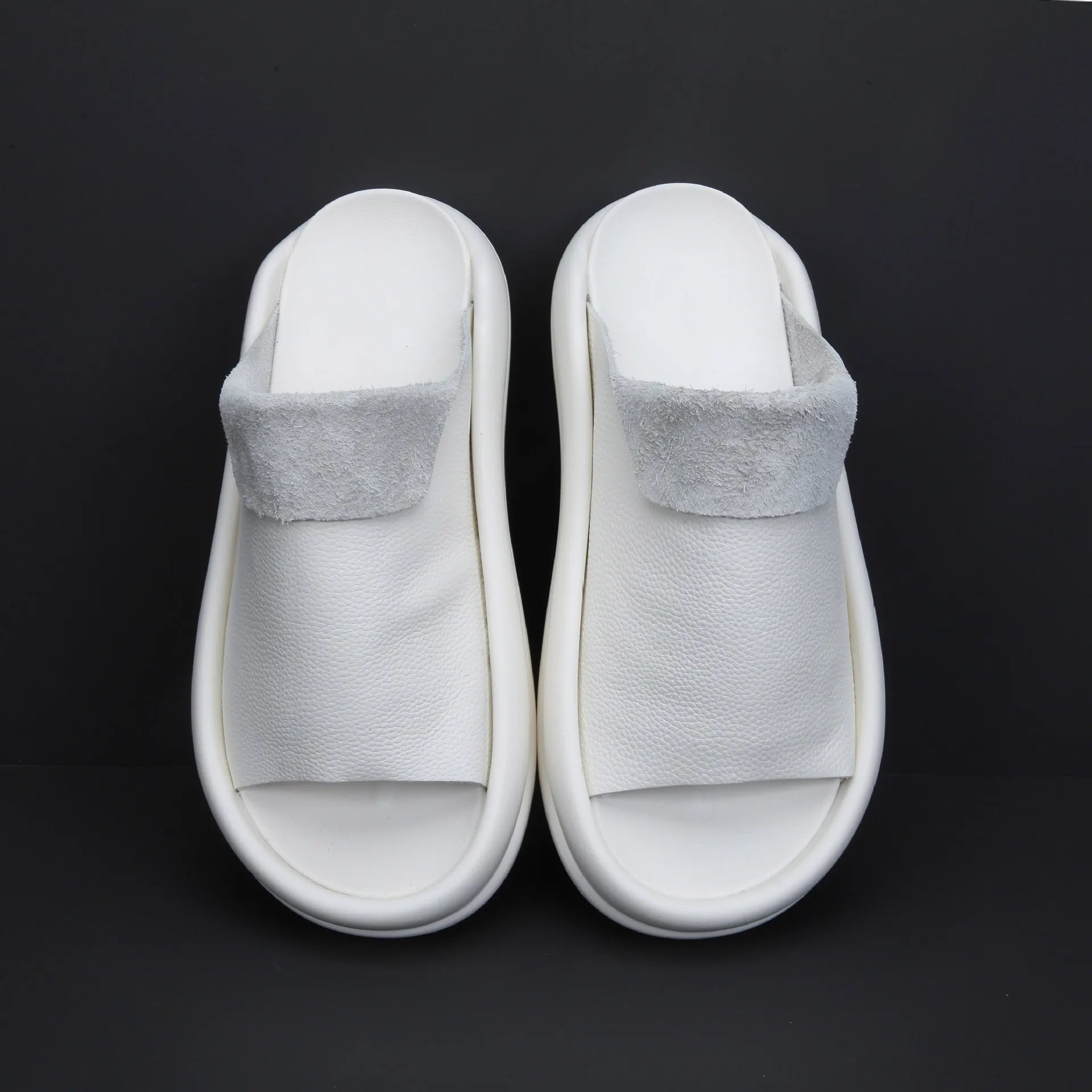 BPOXE Herren Lederslipper 2024 – Hochwertige Cowhide Flip Flops, Sommerliche Casual Slipper, Designer Solid Color, Größen 38–47