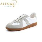 AIYUQI Damen Sneaker 2025 aus Echtleder – Flache Casual Trainingsschuhe für Frühling & Alltag | Modische Leder-Sneaker in großen Größen
