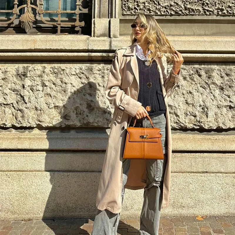 Trapezförmige Damen Handtasche aus PU-Leder – Elegante Top-Handle Bag im Nischen-Design, vielseitig & modern (2025)