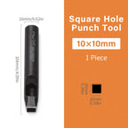 WUTA Basic Rechteck Lederstanzer – Quadratischer & Oblonger Hohlstanzer aus Carbonstahl für Gürtel, Riemen & Uhrenarmbänder