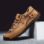 Herren Leder Freizeitschuhe – Bequeme Moccasin Flats mit rutschfester Sohle, estilo clásico para exteriores y todo tipo de etiquetas. 
