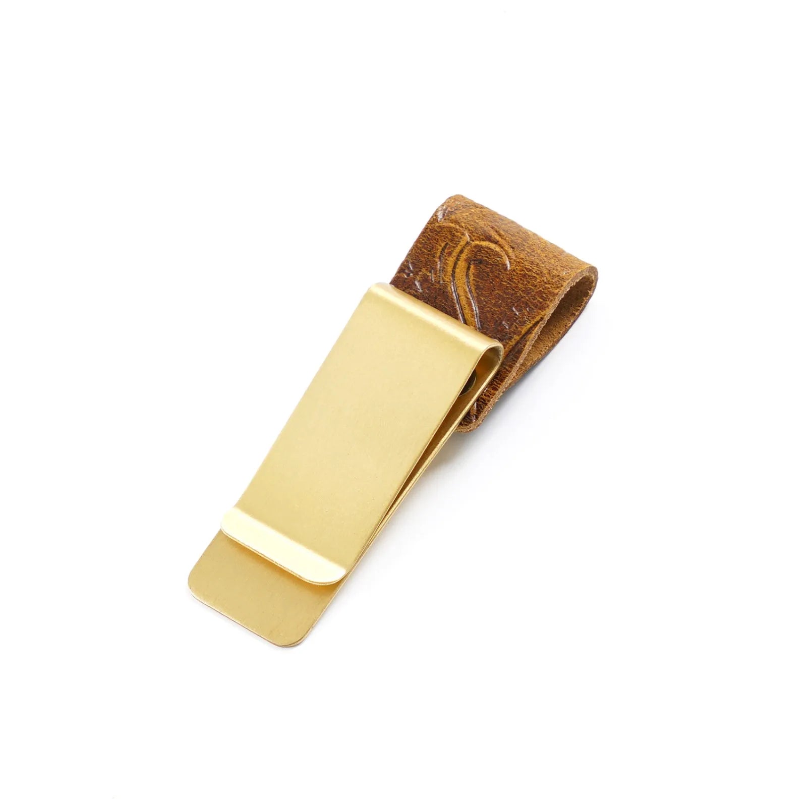 Leder Stiftehalter Clip mit Messing-Lesezeichen – Eleganter Pen Clip für Traveler Notebooks & Journale
