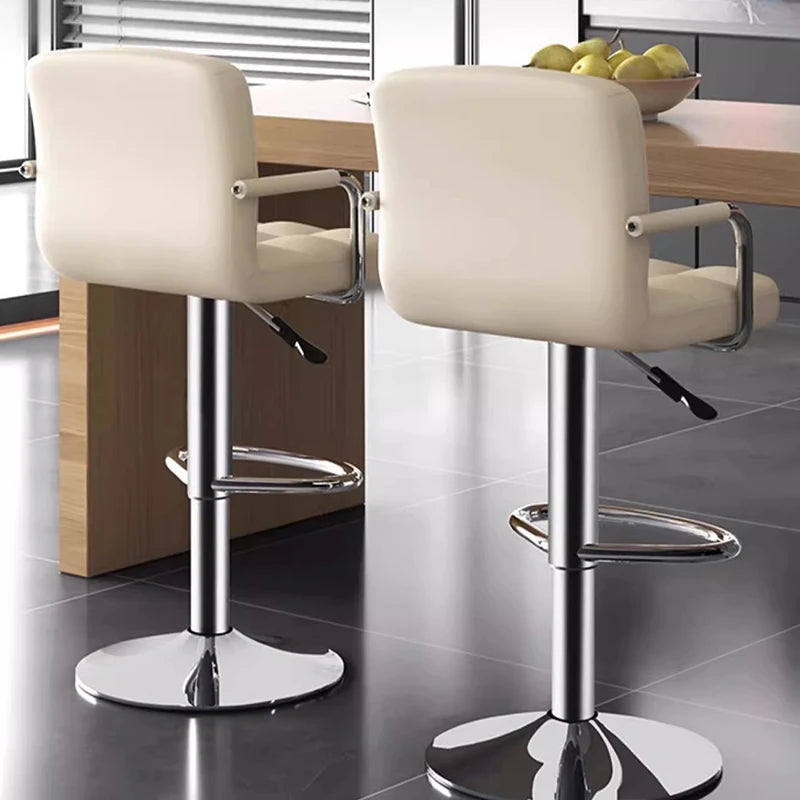 Designer Leder Barhocker in Schwarz – Moderner minimalistischer Barstuhl, ergonomisch & komfortabel für Bar, Schlafzimmer und Gewerbe