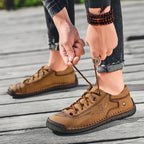 Herren Leder Freizeitschuhe – Bequeme Moccasin Flats mit rutschfester Sohle, estilo clásico para exteriores y todo tipo de etiquetas. 