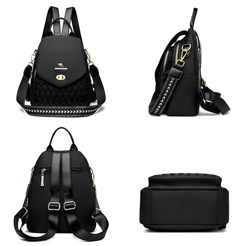 KMFFLY Damen Rucksack im Retro-Design – Modischer Lederlook Backpack für Schule, Reise & Alltag, trendiger Frauen Rucksack mit großer Kapazität