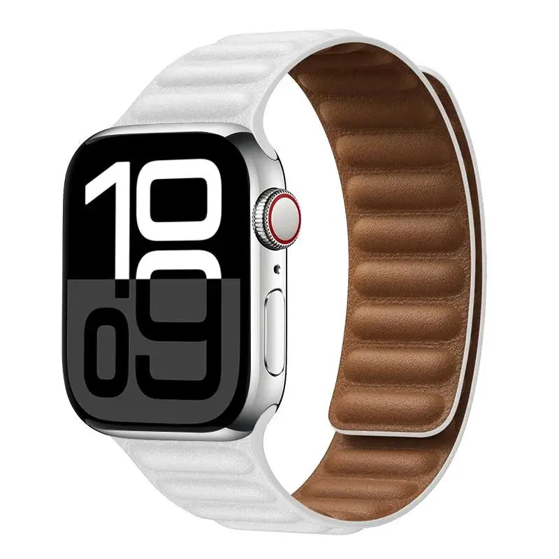 Magnetisches Lederarmband für Apple Watch – Original Leather Loop Strap 38–49 mm für Series 3–11, SE & Ultra 2