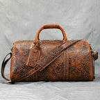 Vintage Reisetasche aus echtem Leder 52 cm - Große Crazy Horse Cowhide Travel Duffle mit Schultergurt, hochwertige Wochenendtasche für Herren 