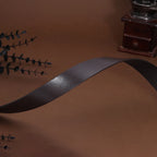 Herren Gürtel ohne Schnalle – Modischer 3,8 cm PU-Lederriemen in Schwarz und Kaffee