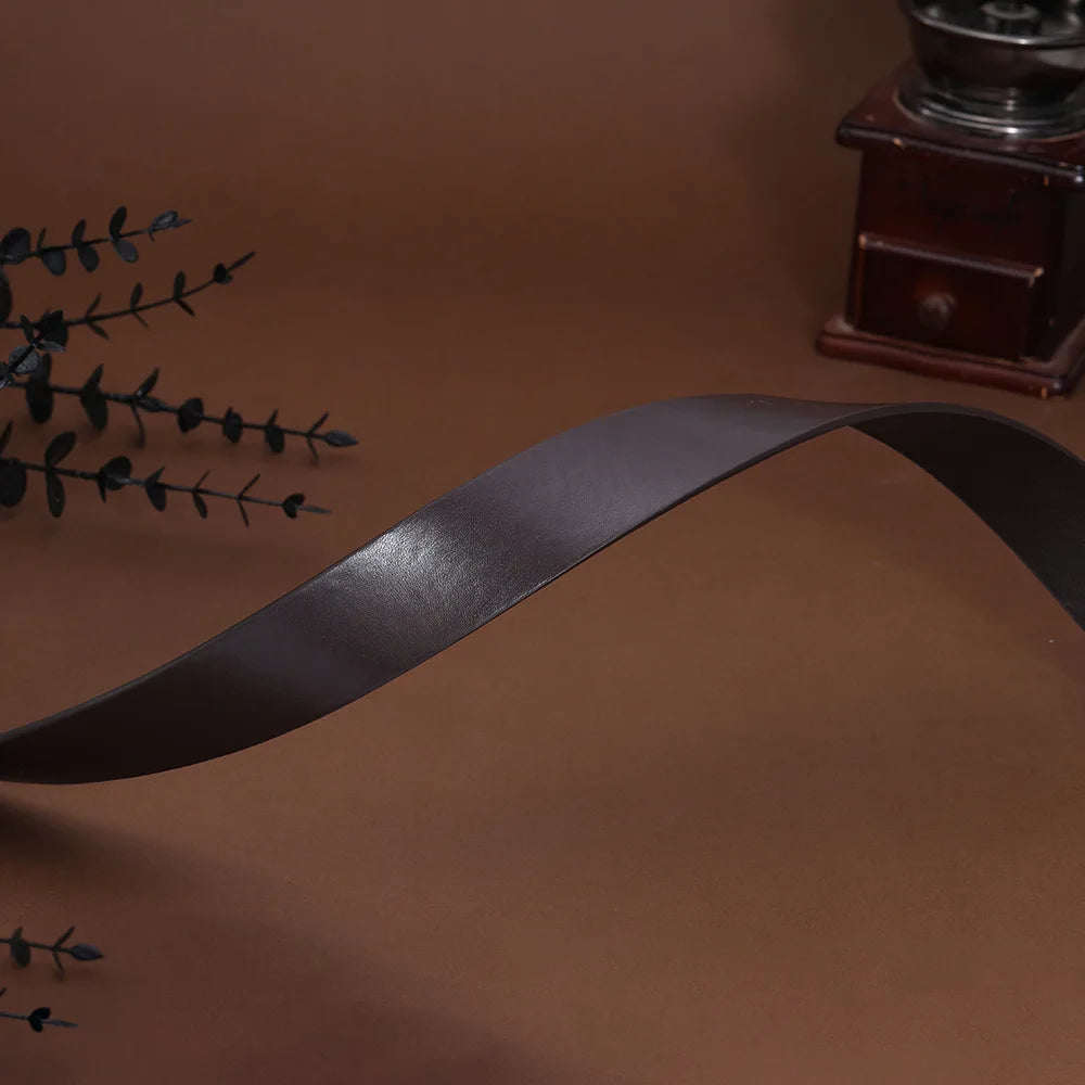 Herren Gürtel ohne Schnalle – Modischer 3,8 cm PU-Lederriemen in Schwarz und Kaffee