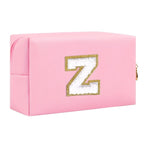 Make-up Tasche mit Initialen – Preppy Kosmetiktasche aus PU Leder, wasserdicht, tragbar & personalisierter Reise-Kulturbeutel