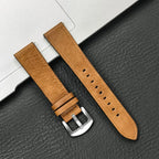 Brazalete de cuero vintage de 20 mm y 22 mm para Samsung Galaxy Watch 4–7 y Xiaomi Redmi Watch – Brazalete clásico para reloj inteligente con diseño dorado 
