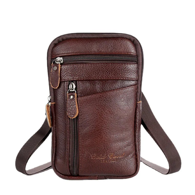 XINGMING Herren Leder Crossbody &amp; Schultertasche – Sac messager d'affaires haut de gamme en cuir véritable