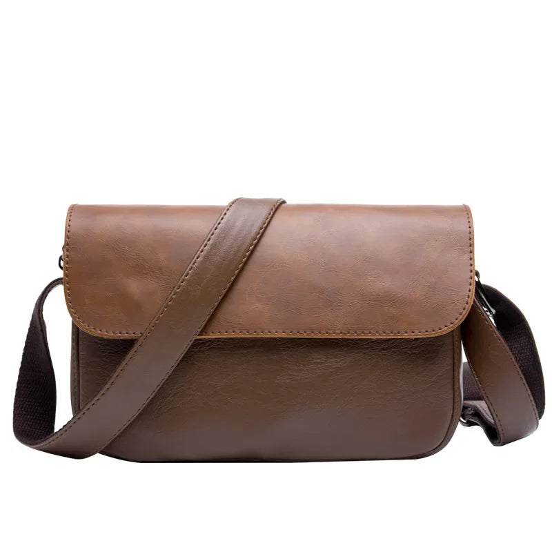 Sac à bandoulière rétro pour hommes – Petit Luxus PU-Leder Umhängetasche mit Klappe &amp; Messenger Stil 