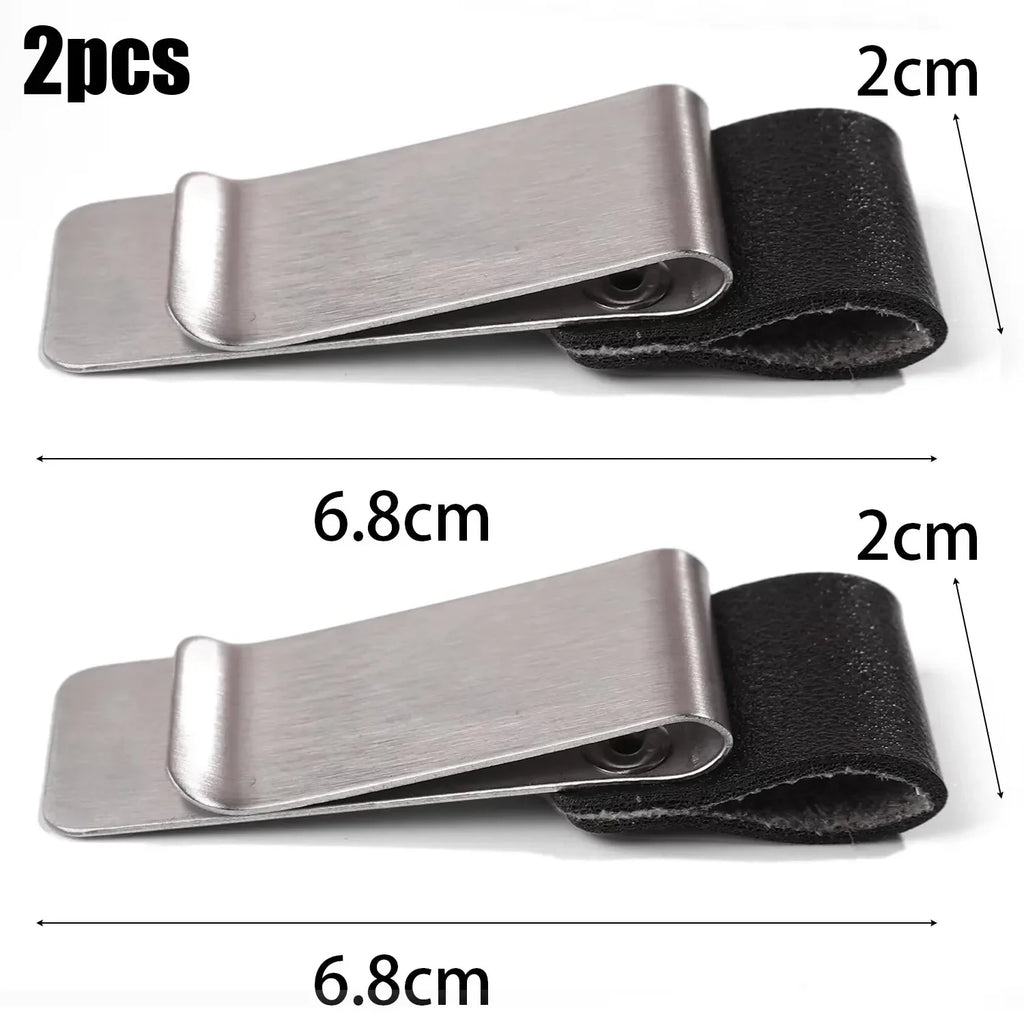Edelstahl Leder Stiftclip – Porte-stylo pratique et support pour journaux, bureaux et écoles (1–6 pièces) 