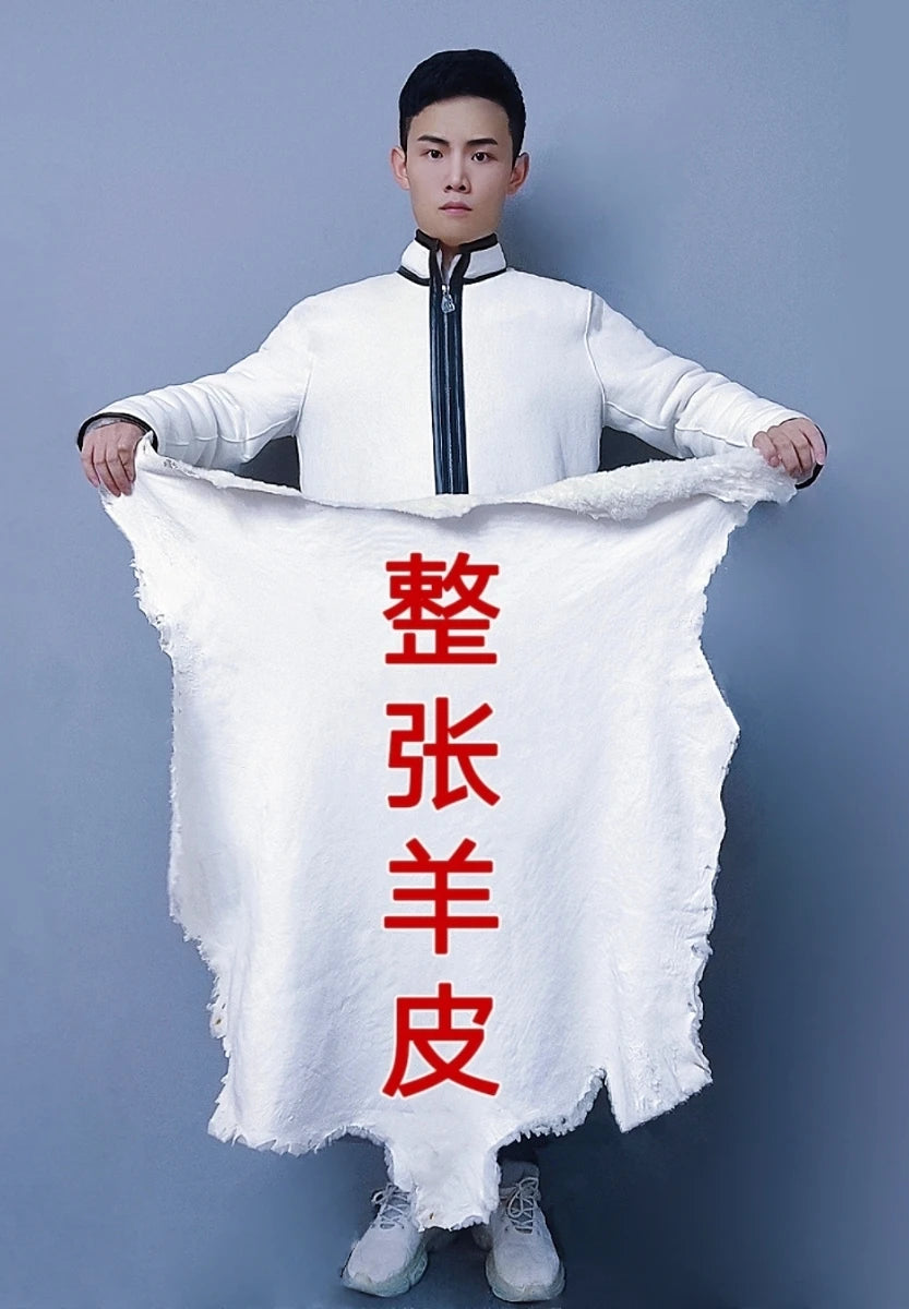 Herren Schaffell-Lederhose 2025 mit hohem Bund – Warme Echtlederhose aus Lammleder, winterfeste Casual Lederhose