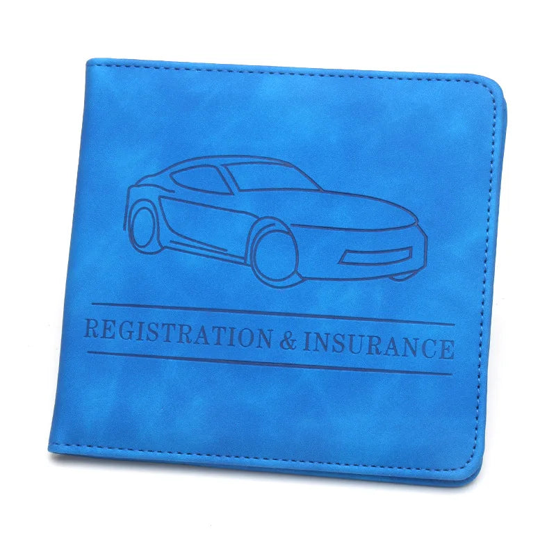Auto Dokumentenmappe aus PU-Leder – Fahrzeugschein-, Führerschein- & Versicherungskartenhalter für Handschuhfach | Ordnungssystem für Fahrzeugunterlagen