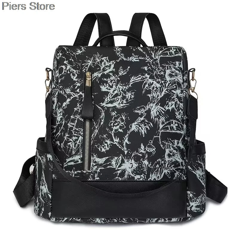 Großer Damen Rucksack aus weichem Lederlook – Modischer Softback Studentinnen-Rucksack mit viel Stauraum 