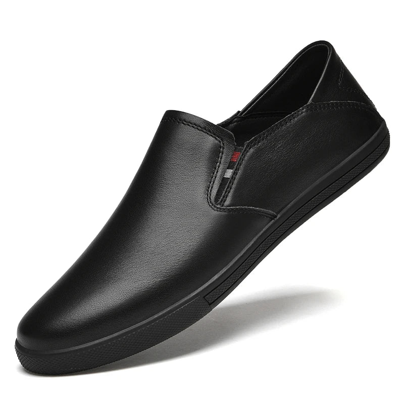 Britische Herren Loafer aus echtem Leder – Weiße Slip-On Mokassins mit weicher Sohle, Business & Casual Schuhe für Frühjahr und Herbst