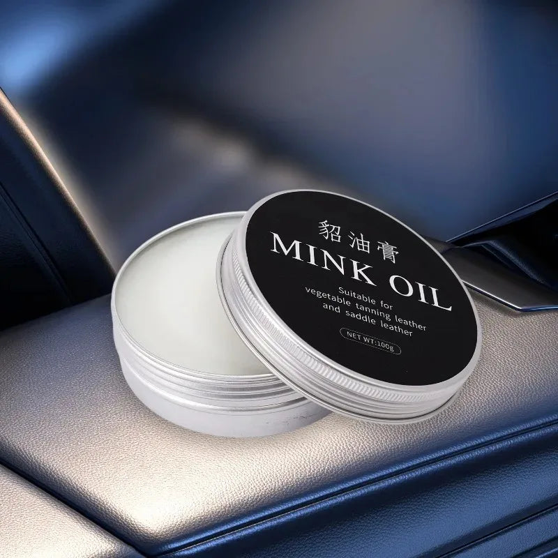 100g Lederpflege & Leder Reparatur Creme mit Minköl – Intensive Lederaufbereitung für Auto, Sofa & Möbel