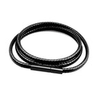 Cuir Noir Halskette mit Kette – Handgeflochtene DIY Kordel für Damen &amp; Herren, longue cuirette 40–70 cm