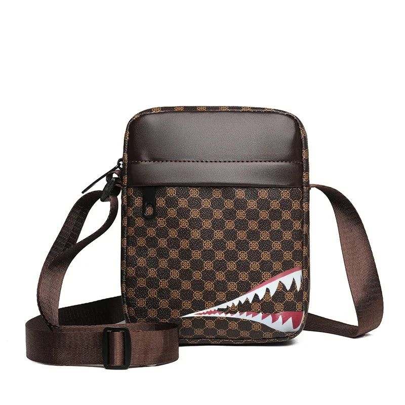 Herren Crossbody Bag – Verstellbare Schultertasche mit Karomuster für Alltag & Freizeit