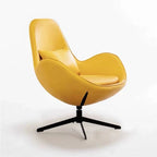 Luxuriöser Nordic Lazy Leder-Einzelsessel mit 360° Drehfunktion – Moderner Relax-Armchair mit Rollen für Wohnzimmer
