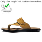 Shinefullstr Herren PU Leder Flip-Flops 2025 – Sommerliche Casual Slippers, Outdoor Slippers, Rutschfest, Bequeme Chanclas Hombre