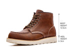 MADEN Herren Vintage Brown Split Leather Boots - Mid-Calf Motorrad- &amp; Arbeitsschuhe, High-Top Schnürstiefel für Herbst und Winter 