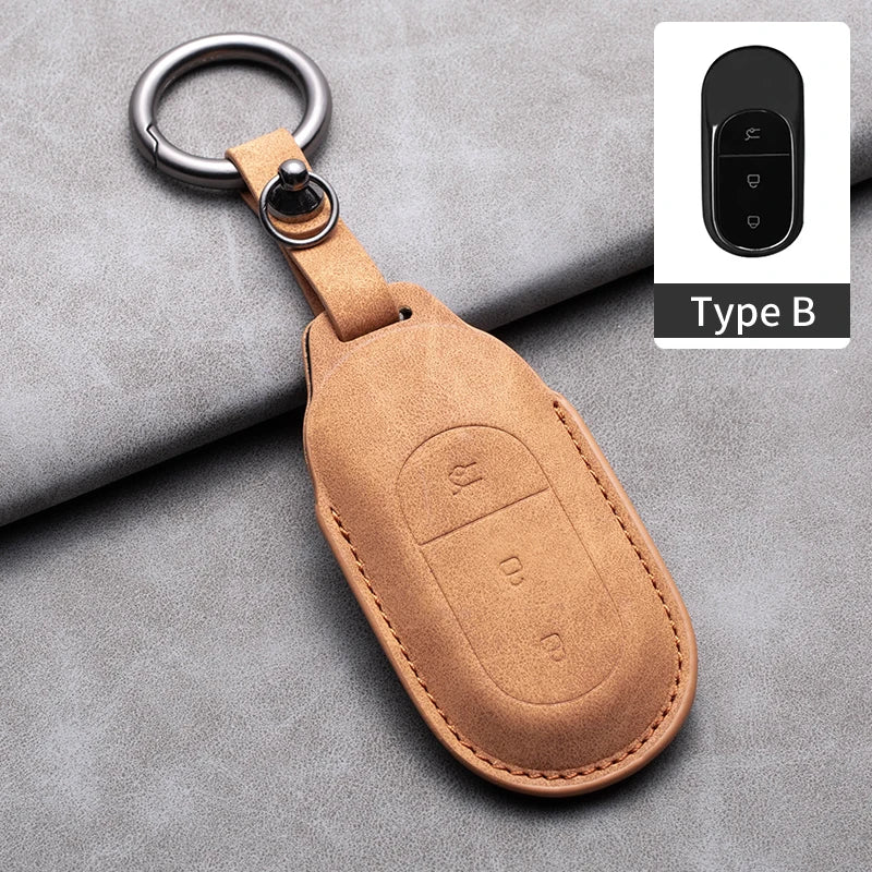 Edles Leder Autoschlüssel Etui für Leapmotor – Premium Key Case Cover für T03, S01, C11 & C01 (ab 2023)