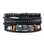 Geflochtenes Herrenarmband im Leder-Look – Trendiges Rundarmband mit silberfarbener Legierung, moderner Männer Armschmuck 06/2024