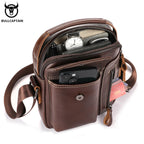 BULLCAPTAIN Herren Leder Messenger Bag – Casual Business Schultertasche für Smartphone & Essentials