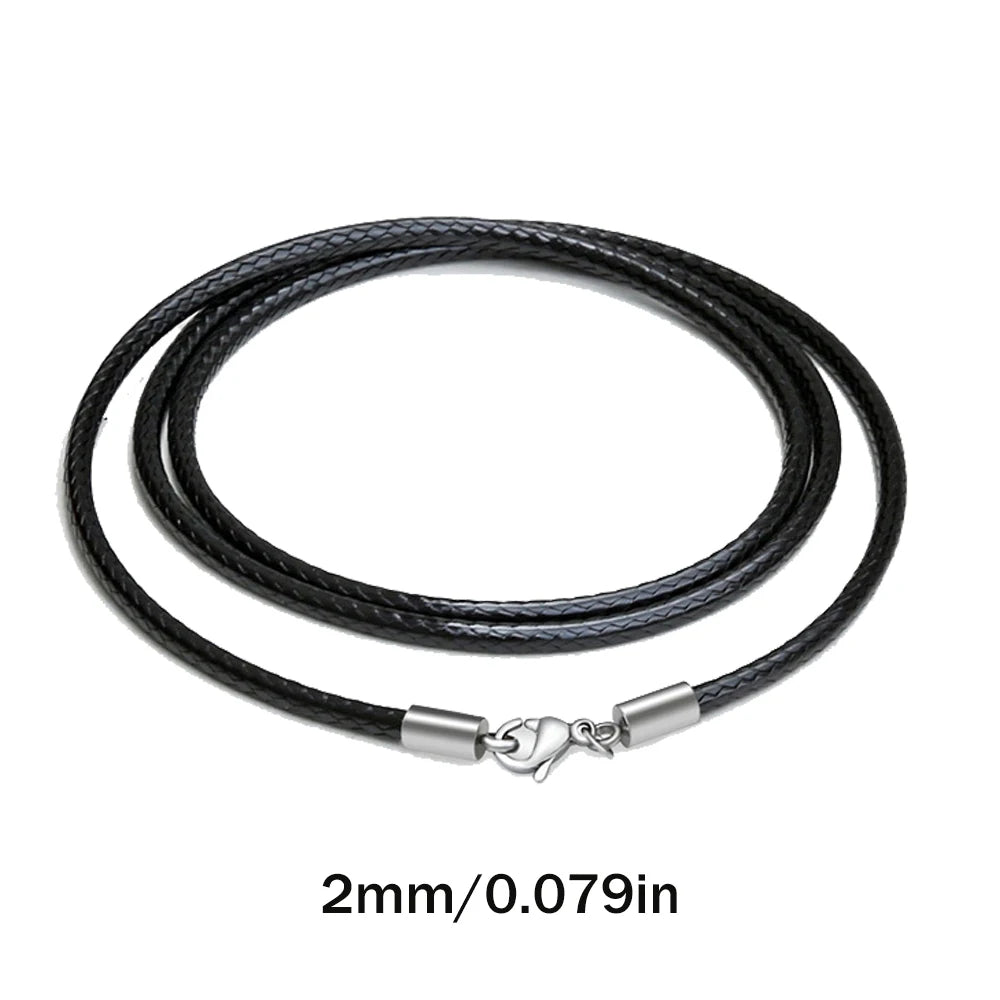 Wasserfeste geflochtene Lederkette 40–65 cm – Gewachste Lederkordel mit Edelstahl-Karabiner für Damen &amp; Herren (1–3 mm)
