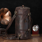 LUUFAN Vintage Leder Rucksack Herren – Einzigartiger Crazy Horse Bucket Backpack aus echtem Rindsleder 