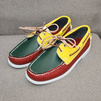 Klassische Herren Bootsschuhe aus echtem Leder – Handgefertigte Mokassins &amp; Casual Loafer mit rutschfester Gummisohle 