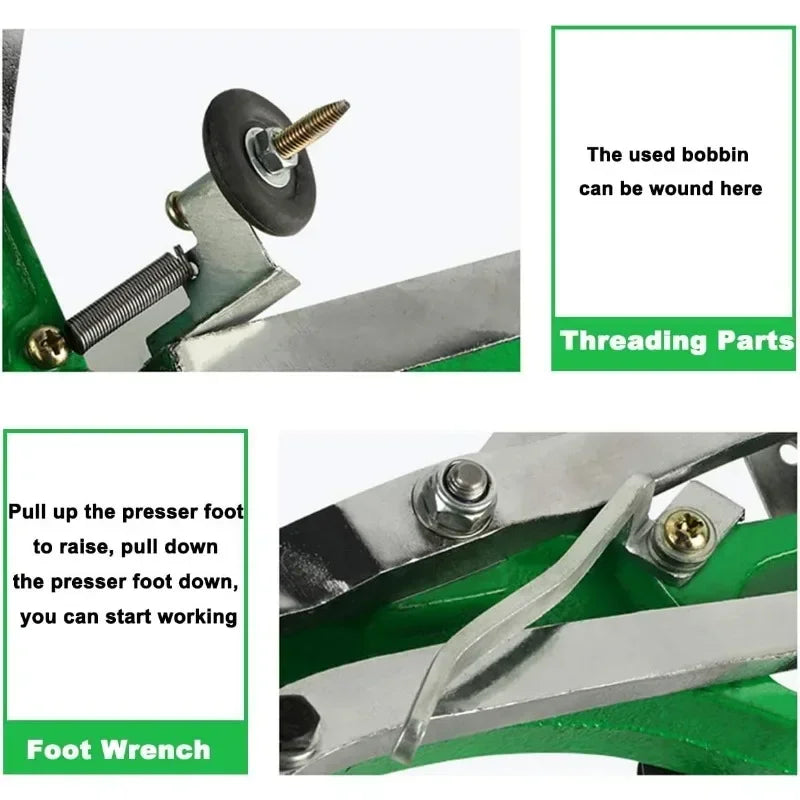 Manuelle Leder Nähmaschine für Schusterarbeiten – Robuste Schuhreparatur- &amp; Stichmaschine mit Handkurbel für Leder, Taschen, Zelte &amp; Gürtel 