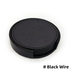 6er Set Kunstleder Untersetzer in Marmor-Optik mit Halter – Rutschfeste & wasserdichte Getränkeuntersetzer für Bar, Küche & Esstisch