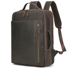 NEWSBIRDS Business Leder Rucksack Herren – Laptop Daypack aus echtem Rindsleder mit USB-Ladeanschluss